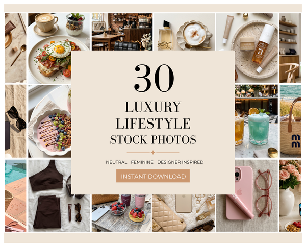30 Luxury Lifestyle Flat Lay Stock Photos | Designer Aesthetic | Instant Download