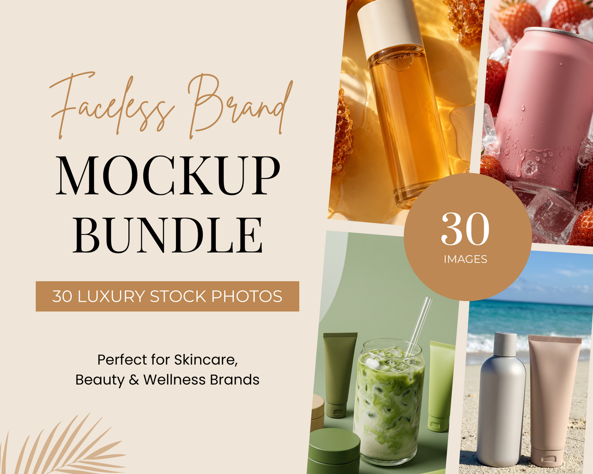 Faceless Brand Mockup Bundle | 30 Luxury Stock Photos (Instant Download)