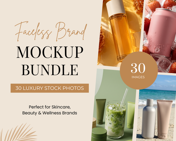 Faceless Brand Mockup Bundle | 30 Luxury Stock Photos (Instant Download)