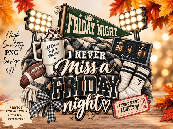 Friday Night Football Mom PNG | Game Day Sublimation Design (300 DPI)