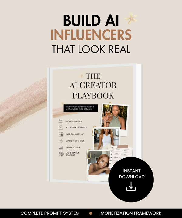 AI Creator Playbook | AI Influencer Guide, Digital Ebook Instant Download
