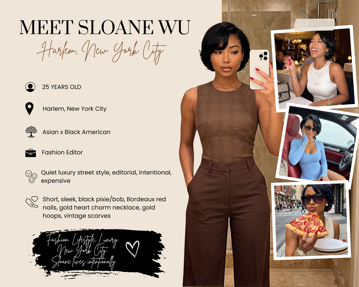 Sloane Wu Exclusive AI Influencer Persona Pack | NYC Fashion Content Creator