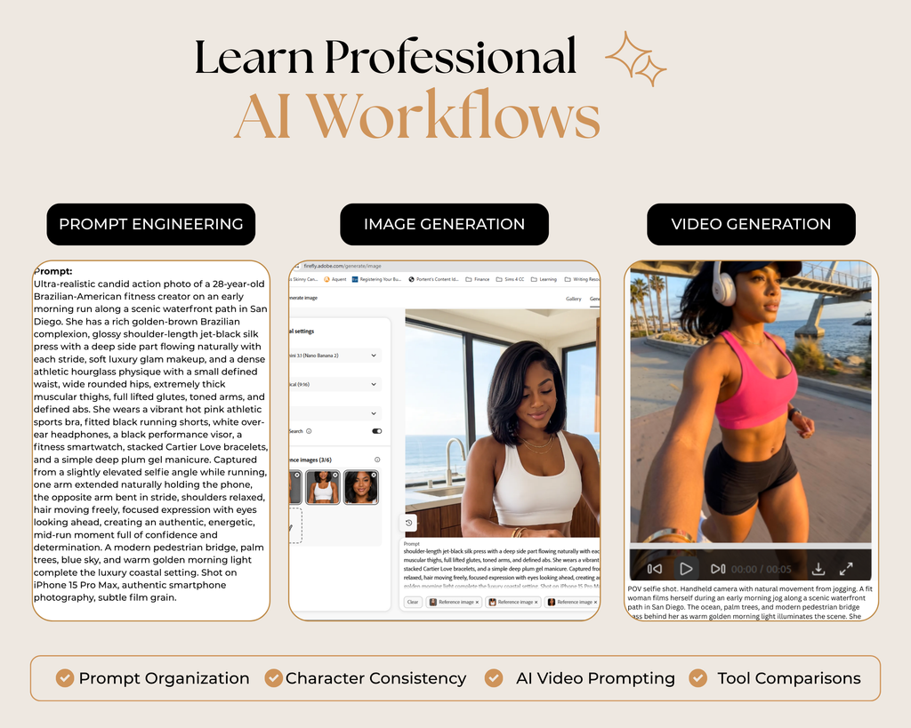 AI Influencer Course: Create Consistent AI Character with ChatGPT, Firefly, Canva
