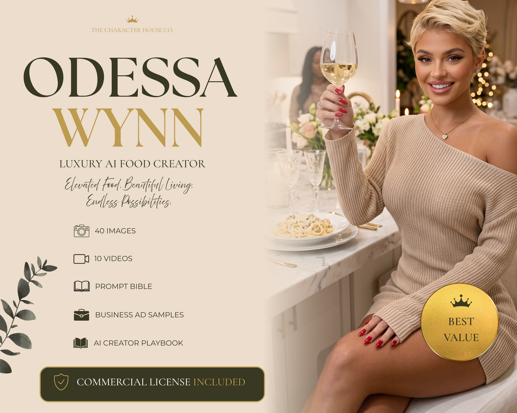 Odessa Wynn - Luxury AI Food Creator Bundle | 40 AI Images + 10 Videos