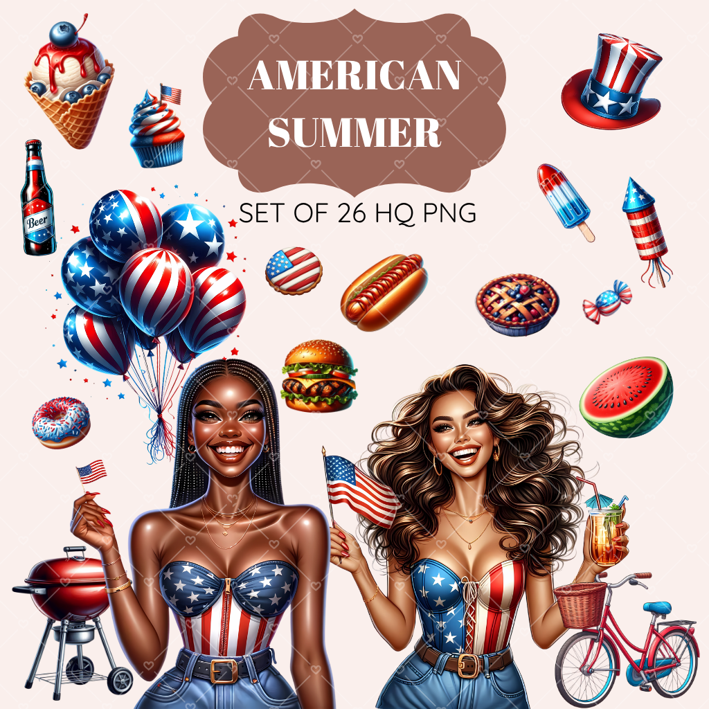 American Summer clipart pack