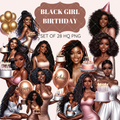 Black Girl Birthday clipart pack