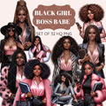 Black Girl Boss Babe clipart pack