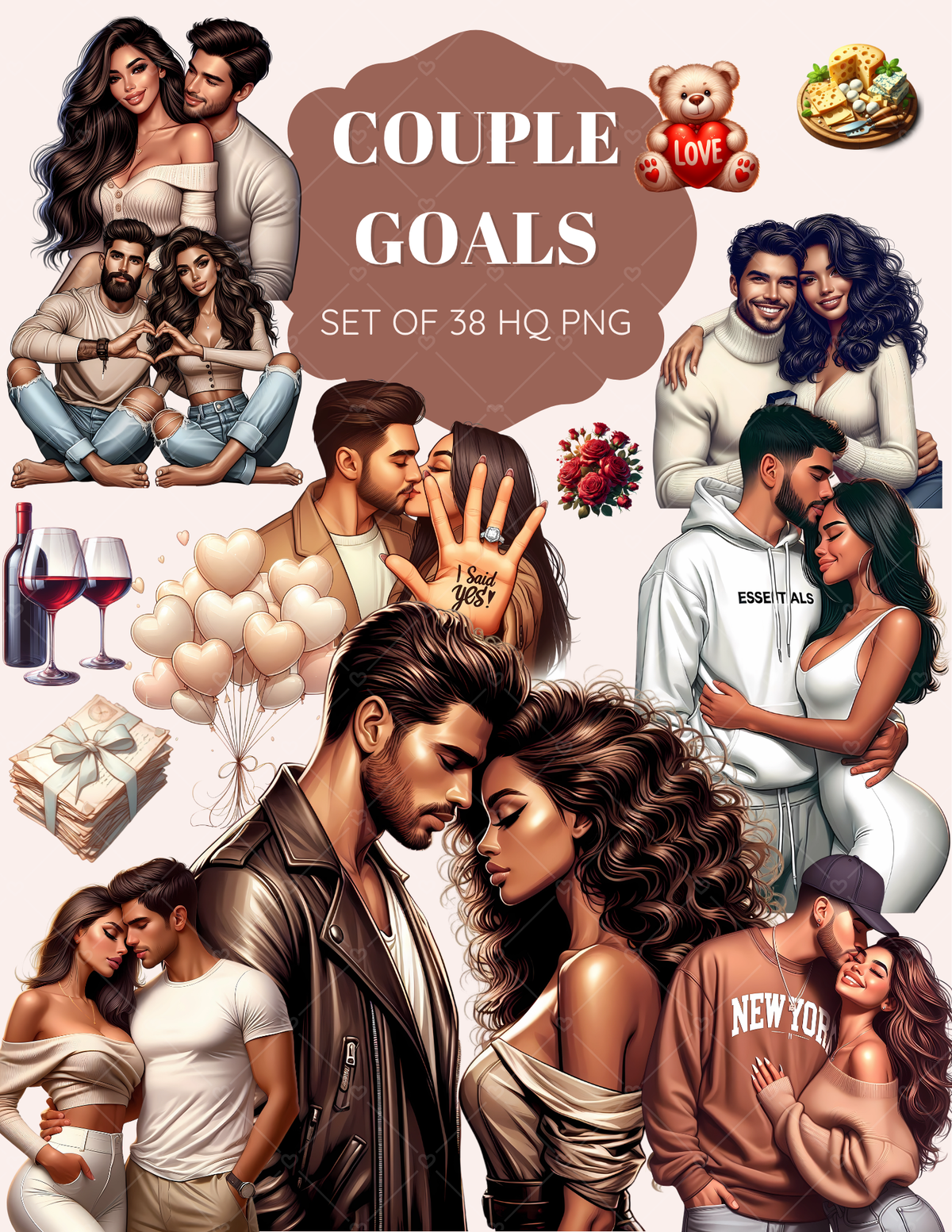 Couple Goals clipart pack
