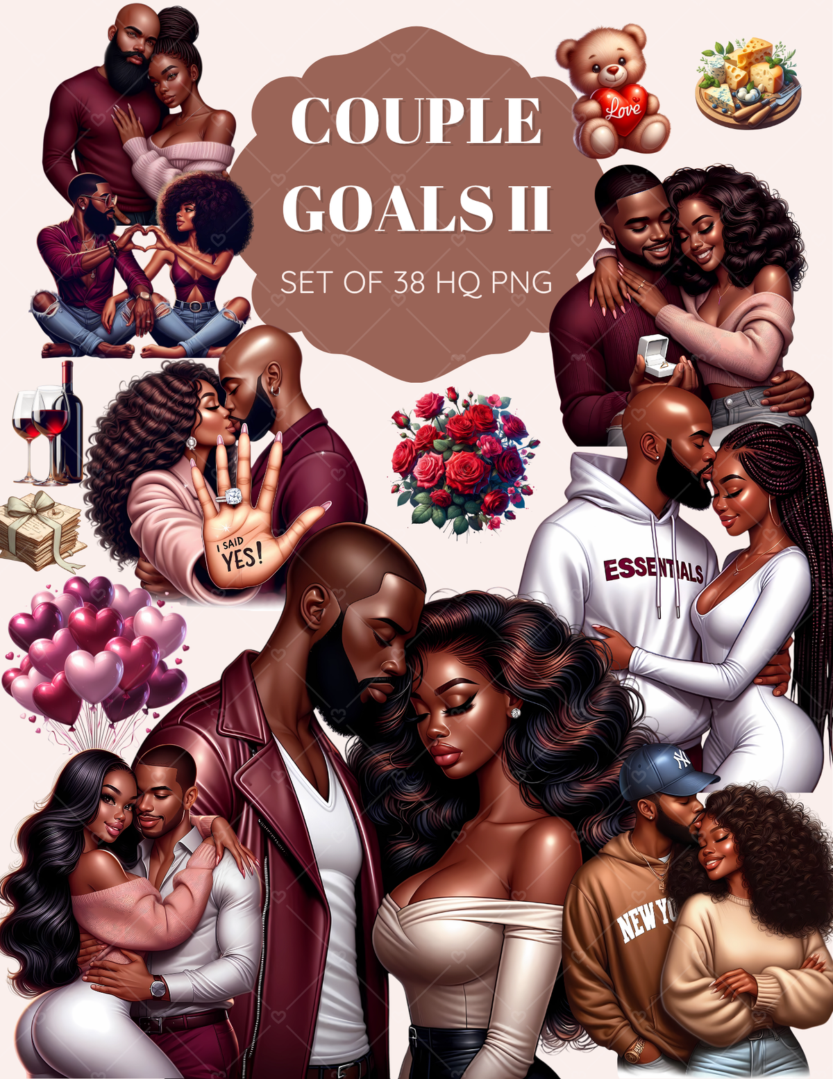Couple Goals II clipart pack