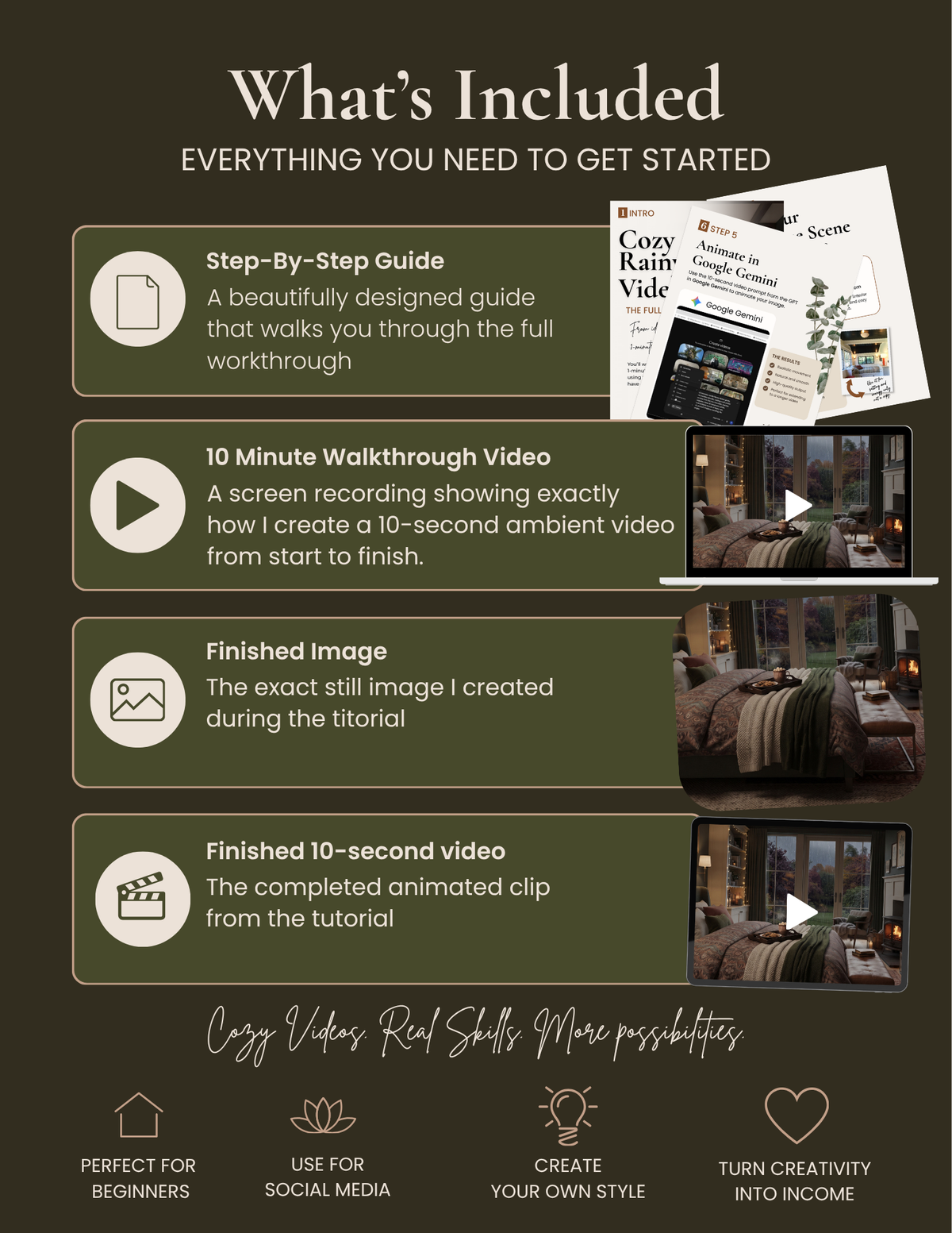Cozy Rainy Day Video Tutorial | AI Ambience Video Guide | Digital Download