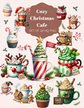 Cozy Christmas Cafe clipart pack