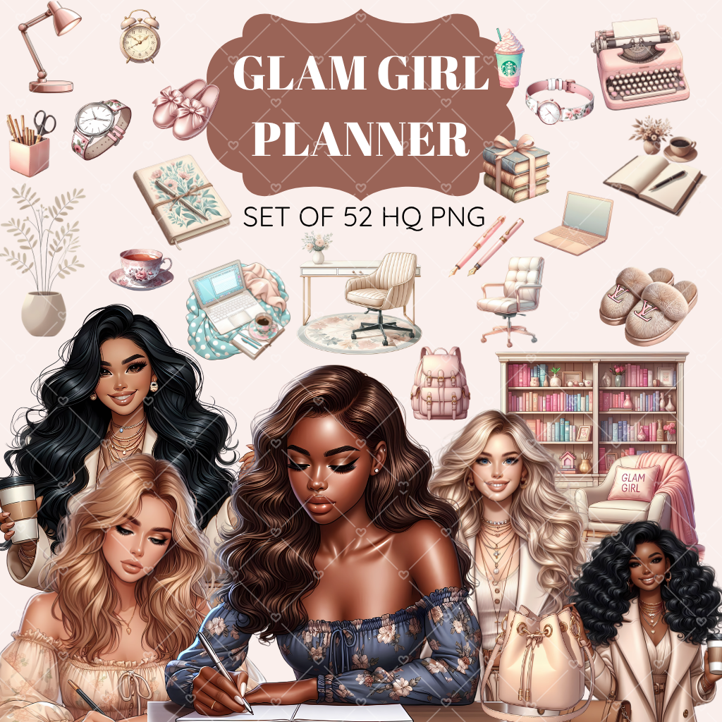 Glam Girl Planner clipart pack