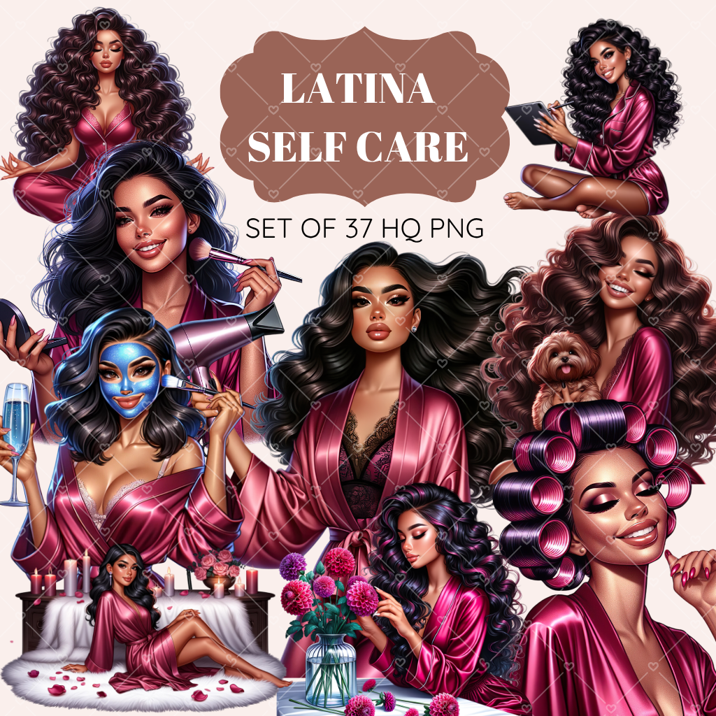 Latina Self Care clipart pack