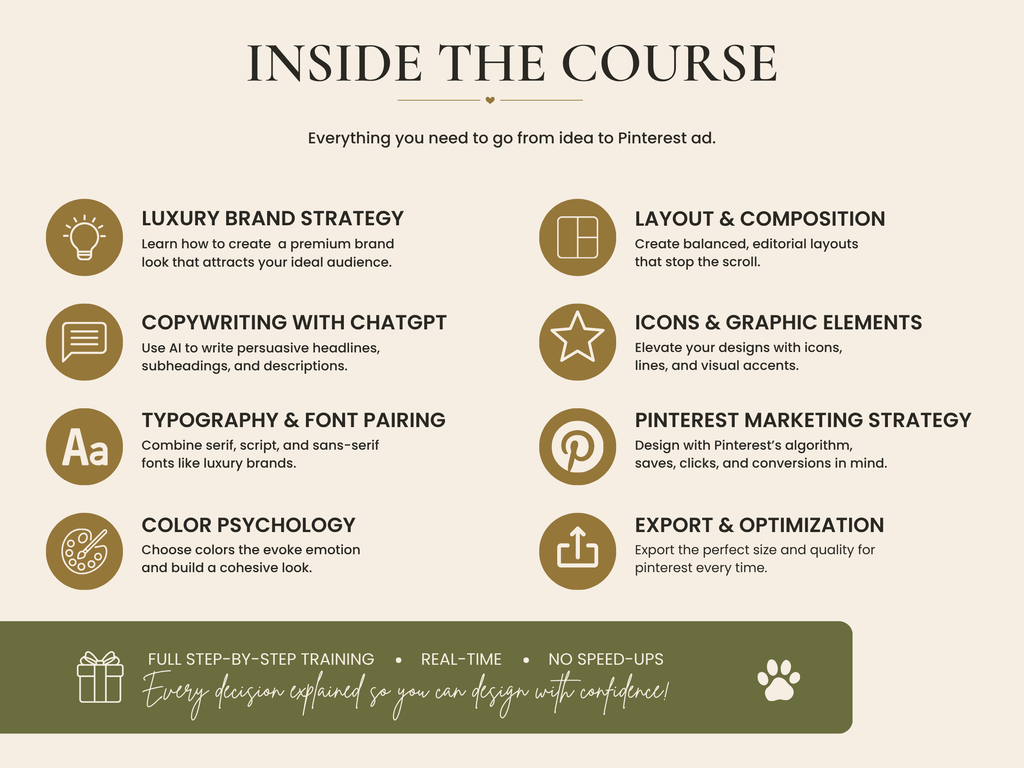 Luxury Pinterest Ads Course | ChatGPT + Canva Training (Digital Download)