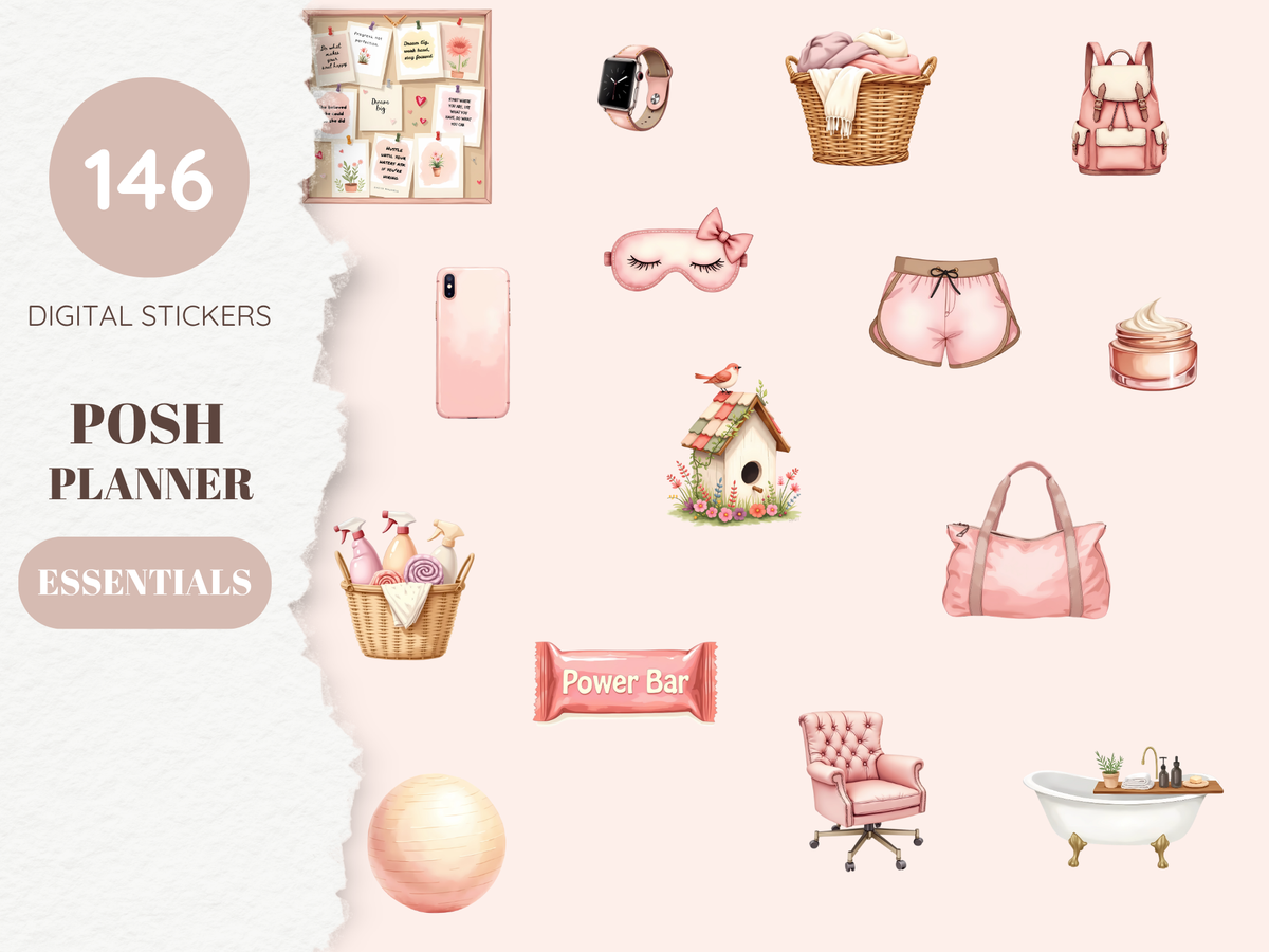 Posh Planner Stickers clipart pack