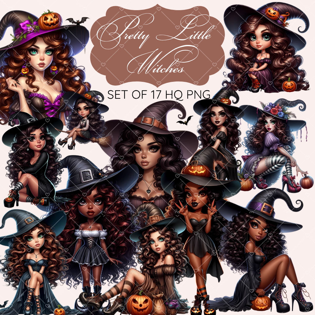Pretty Little Witches clipart pack