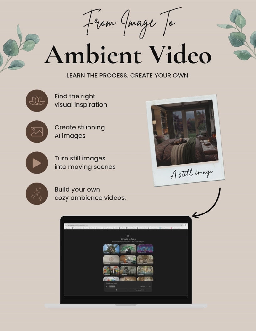 Cozy Rainy Day Video Tutorial | AI Ambience Video Guide | Digital Download